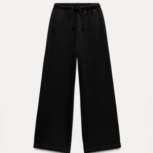 Zara Black Wide-Leg Trousers